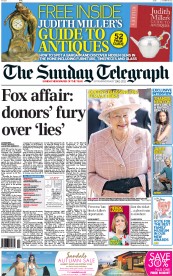 The Sunday Telegraph (UK) Newspaper Front Page for 16 October 2011
