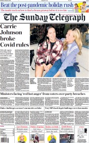 The Sunday Telegraph front page for 16 January 2022