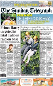 The Sunday Telegraph (UK) Newspaper Front Page for 16 September 2012