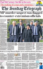 The Sunday Telegraph front page for 17 October 2021