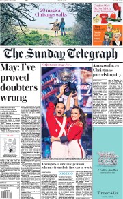 The Sunday Telegraph (UK) Newspaper Front Page for 17 December 2017