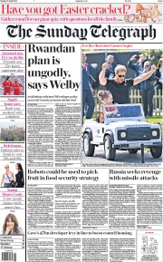 The Sunday Telegraph (UK) Newspaper Front Page for 17 April 2022