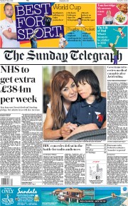 The Sunday Telegraph (UK) Newspaper Front Page for 17 June 2018