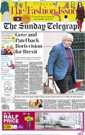 The Sunday Telegraph (UK) Newspaper Front Page for 17 September 2017