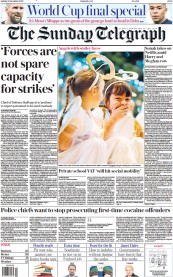 The Sunday Telegraph (UK) Newspaper Front Page for 18 December 2022