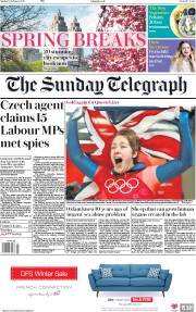 The Sunday Telegraph (UK) Newspaper Front Page for 18 February 2018