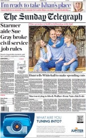 The Sunday Telegraph (UK) Newspaper Front Page for 18 June 2023