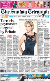 The Sunday Telegraph Newspaper Front Page (UK) for 19 October 2014