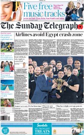 The Sunday Telegraph (UK) Newspaper Front Page for 1 November 2015