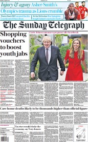 The Sunday Telegraph (UK) Newspaper Front Page for 1 August 2021