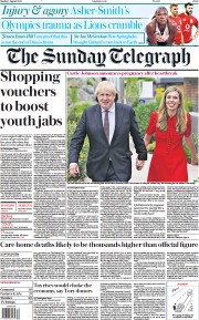 The Sunday Telegraph (UK) Newspaper Front Page for 1 August 2021