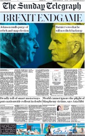 The Sunday Telegraph (UK) Newspaper Front Page for 1 September 2019