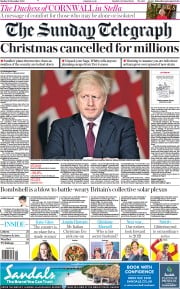 The Sunday Telegraph (UK) Newspaper Front Page for 20 December 2020