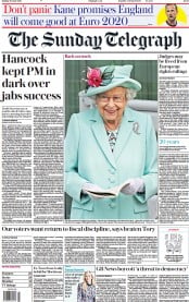 The Sunday Telegraph (UK) Newspaper Front Page for 20 June 2021