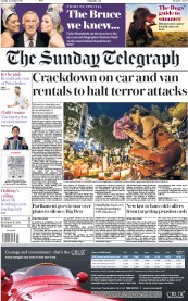 The Sunday Telegraph (UK) Newspaper Front Page for 20 August 2017