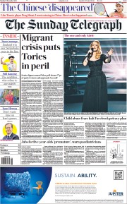 The Sunday Telegraph (UK) Newspaper Front Page for 21 November 2021