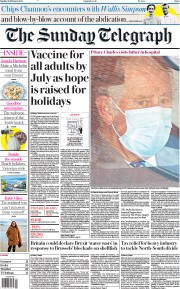 The Sunday Telegraph (UK) Newspaper Front Page for 21 February 2021