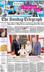 The Sunday Telegraph (UK) Newspaper Front Page for 22 December 2019