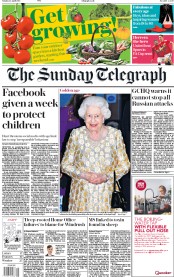 The Sunday Telegraph (UK) Newspaper Front Page for 22 April 2018