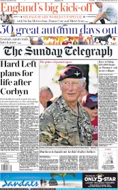 The Sunday Telegraph (UK) Newspaper Front Page for 22 September 2019