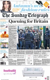 The Sunday Telegraph (UK) Newspaper Front Page for 23 October 2016