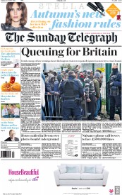 The Sunday Telegraph (UK) Newspaper Front Page for 23 October 2016