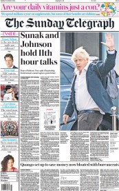 The Sunday Telegraph (UK) Newspaper Front Page for 23 October 2022