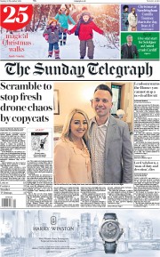 The Sunday Telegraph (UK) Newspaper Front Page for 23 December 2018