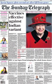 The Sunday Telegraph (UK) Newspaper Front Page for 23 May 2021