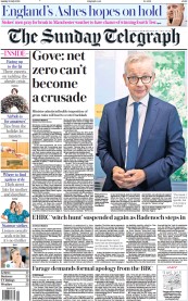 The Sunday Telegraph front page for 23 July 2023