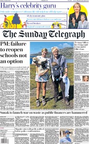 The Sunday Telegraph (UK) Newspaper Front Page for 23 August 2020