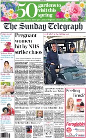 The Sunday Telegraph (UK) Newspaper Front Page for 24 April 2016