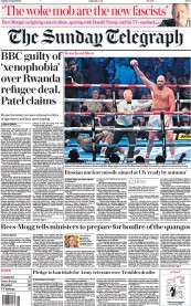 The Sunday Telegraph (UK) Newspaper Front Page for 24 April 2022