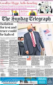 The Sunday Telegraph (UK) Newspaper Front Page for 25 October 2020