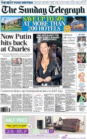 The Sunday Telegraph (UK) Newspaper Front Page for 25 May 2014