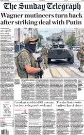 The Sunday Telegraph front page for 25 June 2023