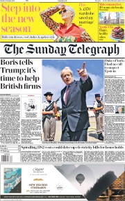The Sunday Telegraph (UK) Newspaper Front Page for 25 August 2019