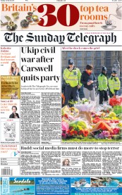 The Sunday Telegraph (UK) Newspaper Front Page for 26 March 2017