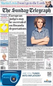 The Sunday Telegraph (UK) Newspaper Front Page for 26 March 2023