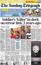 The Sunday Telegraph (UK) Newspaper Front Page for 26 May 2013
