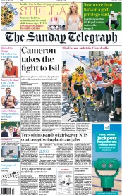 The Sunday Telegraph (UK) Newspaper Front Page for 26 July 2015