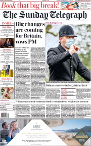 The Sunday Telegraph (UK) Newspaper Front Page for 27 December 2020