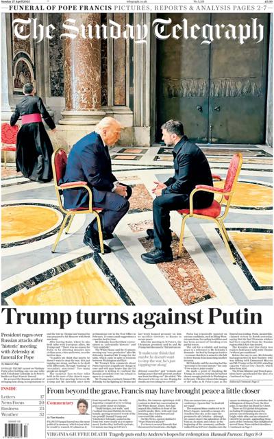 The Sunday Telegraph Newspaper Front Page (UK) for 27 April 2025