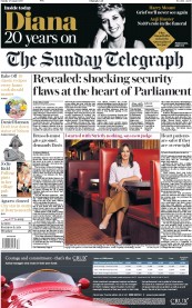 The Sunday Telegraph (UK) Newspaper Front Page for 27 August 2017