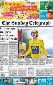 The Sunday Telegraph (UK) Newspaper Front Page for 29 July 2018