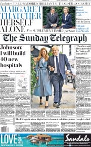 The Sunday Telegraph (UK) Newspaper Front Page for 29 September 2019