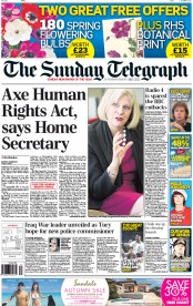 The Sunday Telegraph (UK) Newspaper Front Page for 2 October 2011