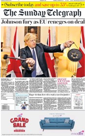 The Sunday Telegraph (UK) Newspaper Front Page for 2 February 2020