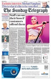 The Sunday Telegraph (UK) Newspaper Front Page for 2 April 2023