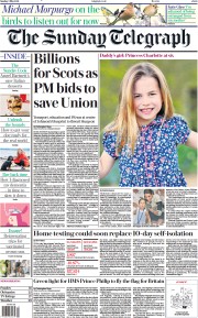The Sunday Telegraph (UK) Newspaper Front Page for 2 May 2021